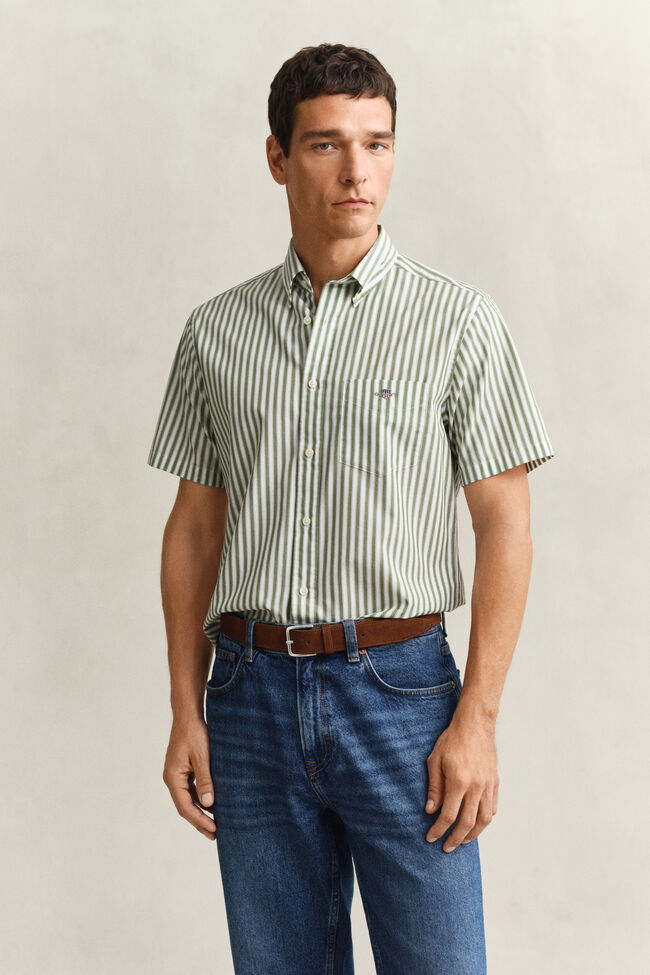 Striped Classic Poplin Short Sleeve Shirt