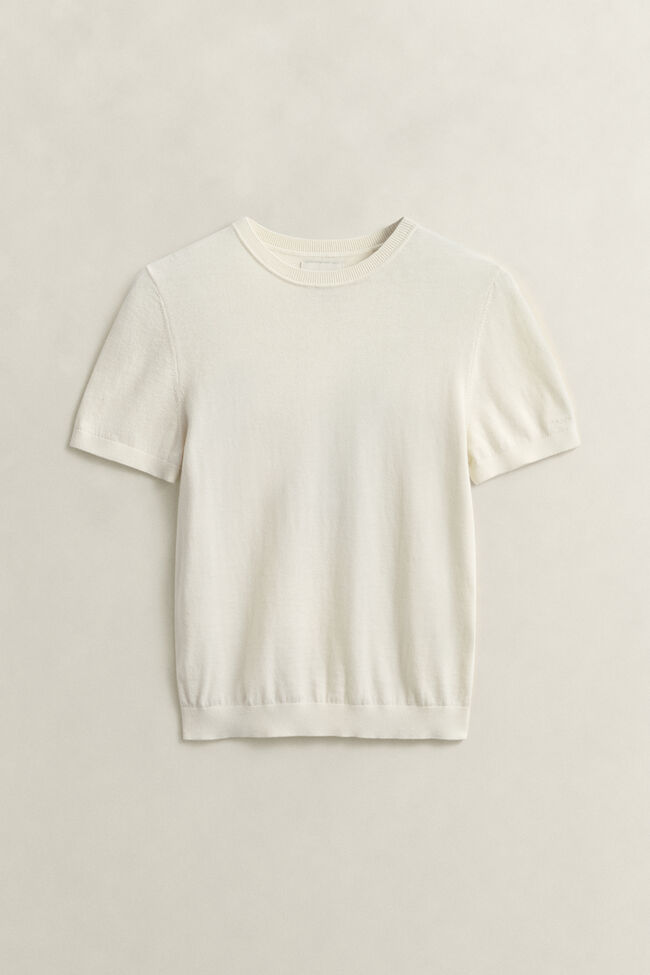 Lightweight Knit Short Sleeve Crew Neck Sweater