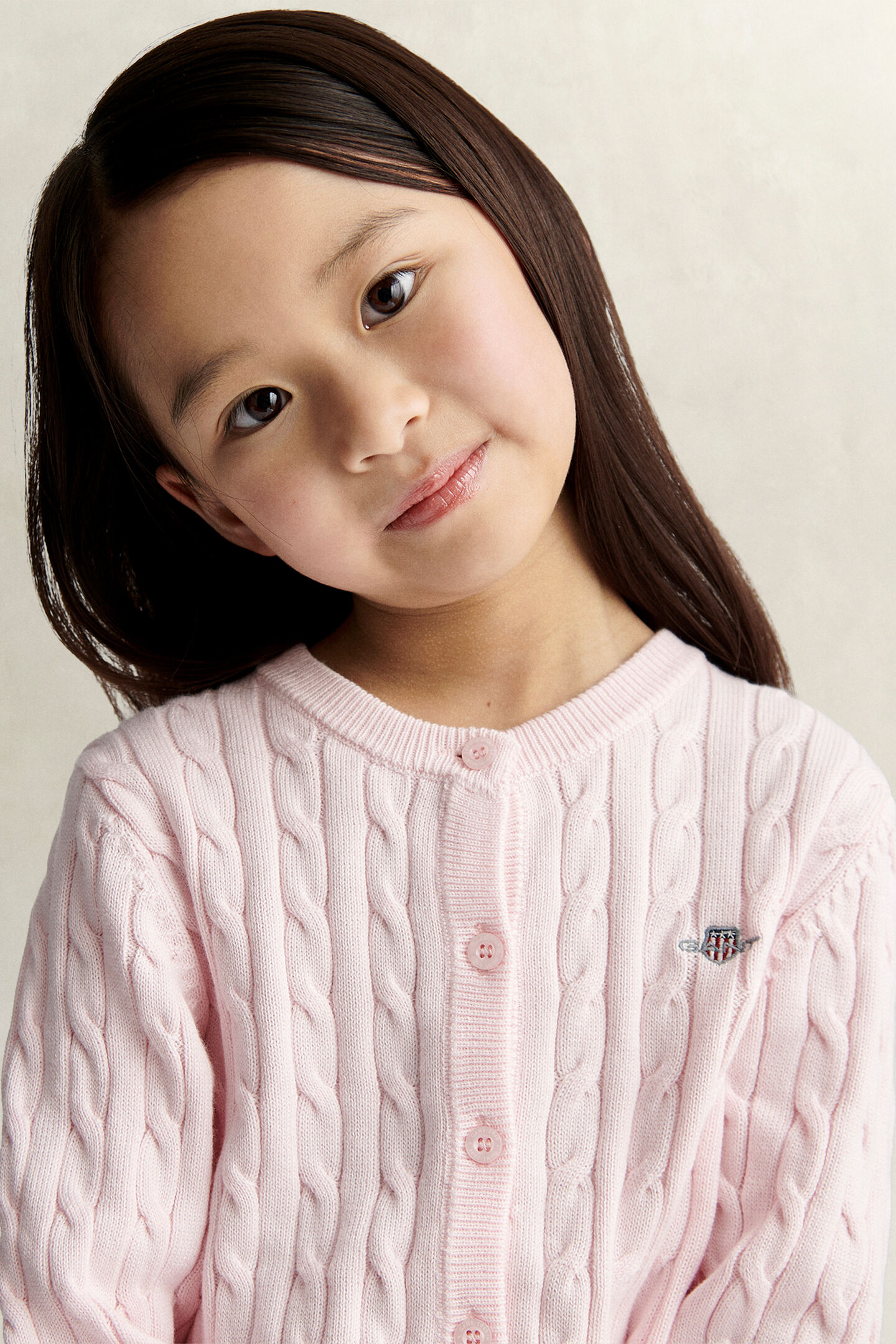 Girls Shield Cable Knit Cardigan