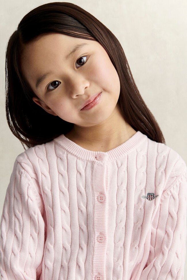 Girls Shield Cable Knit Cardigan