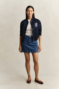 Striped Cable Knit Short Sleeve Sweater