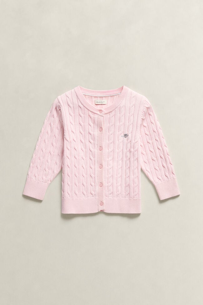 Girls Shield Cable Knit Cardigan