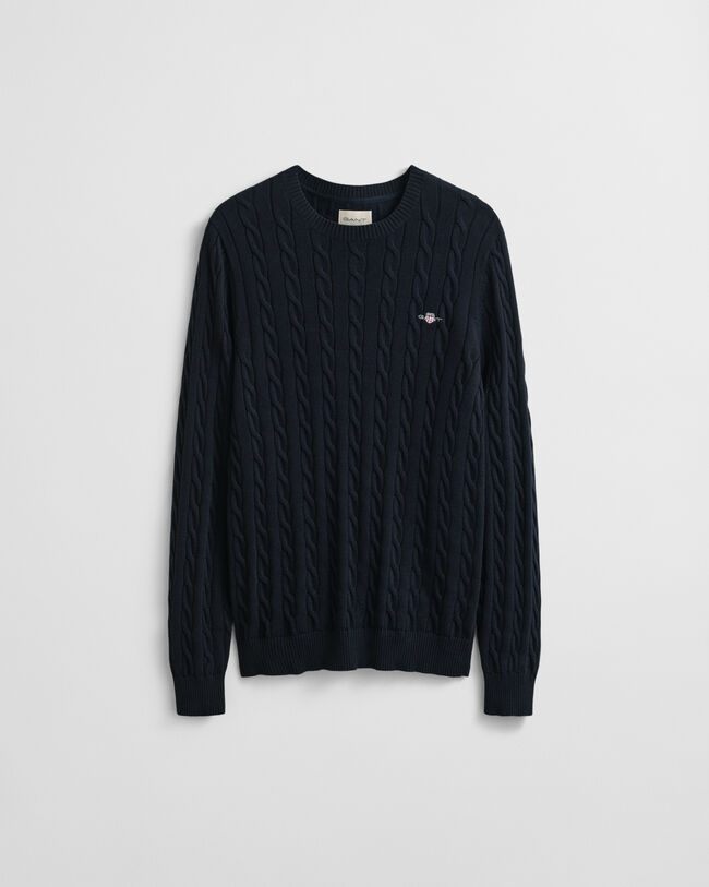 Cotton Cable Knit Crew Neck Sweater