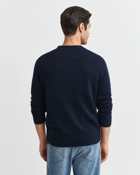 Cashmere Blend Crew Neck Sweater