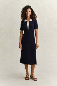 Rib Knit Polo Dress