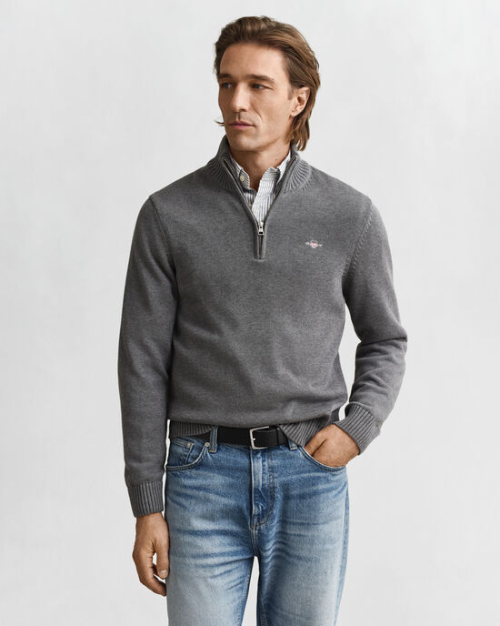 Casual Cotton Half-Zip Sweater
