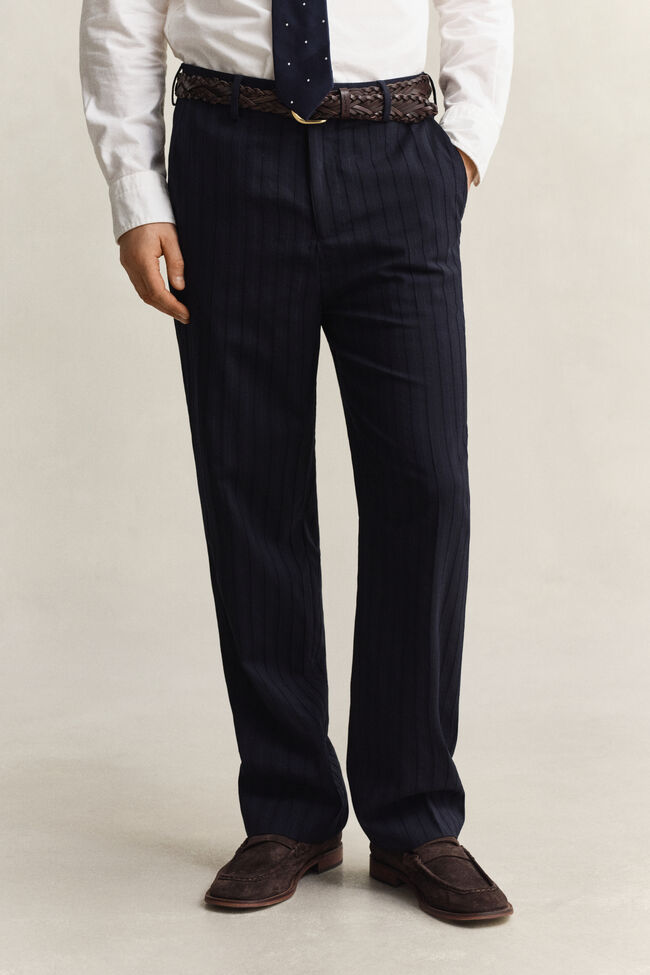 Tonal Pinstriped Suit Pants