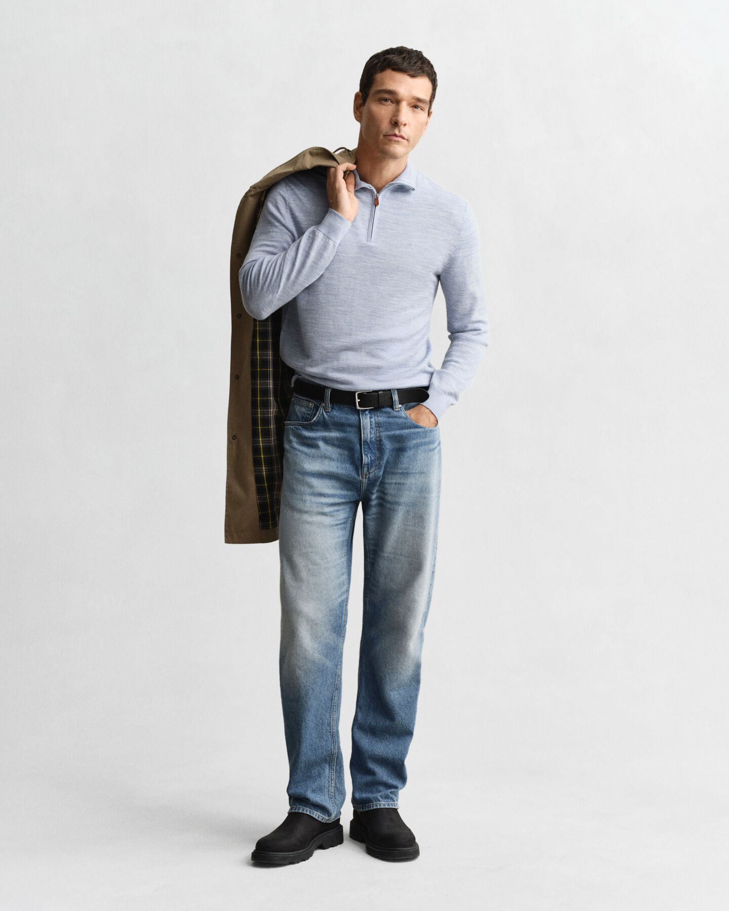 Extra Fine Merino Wool Half-Zip Sweater