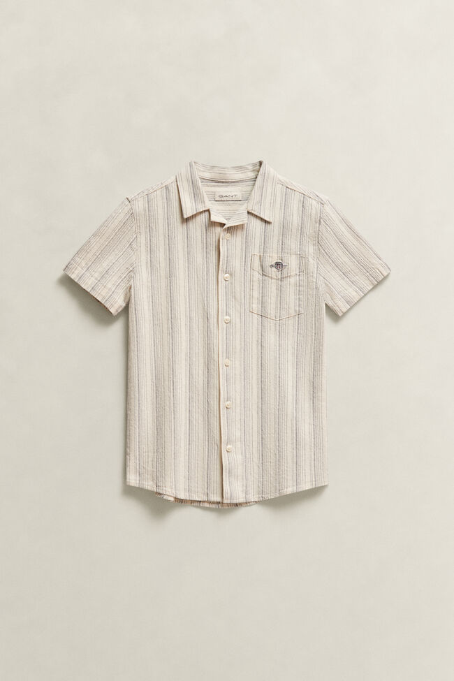 Teen Boys Striped Linen Blend Shirt