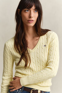 Cable Knit V-Neck Sweater