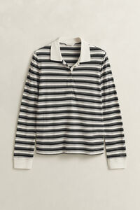Striped Long Sleeve Polo Shirt