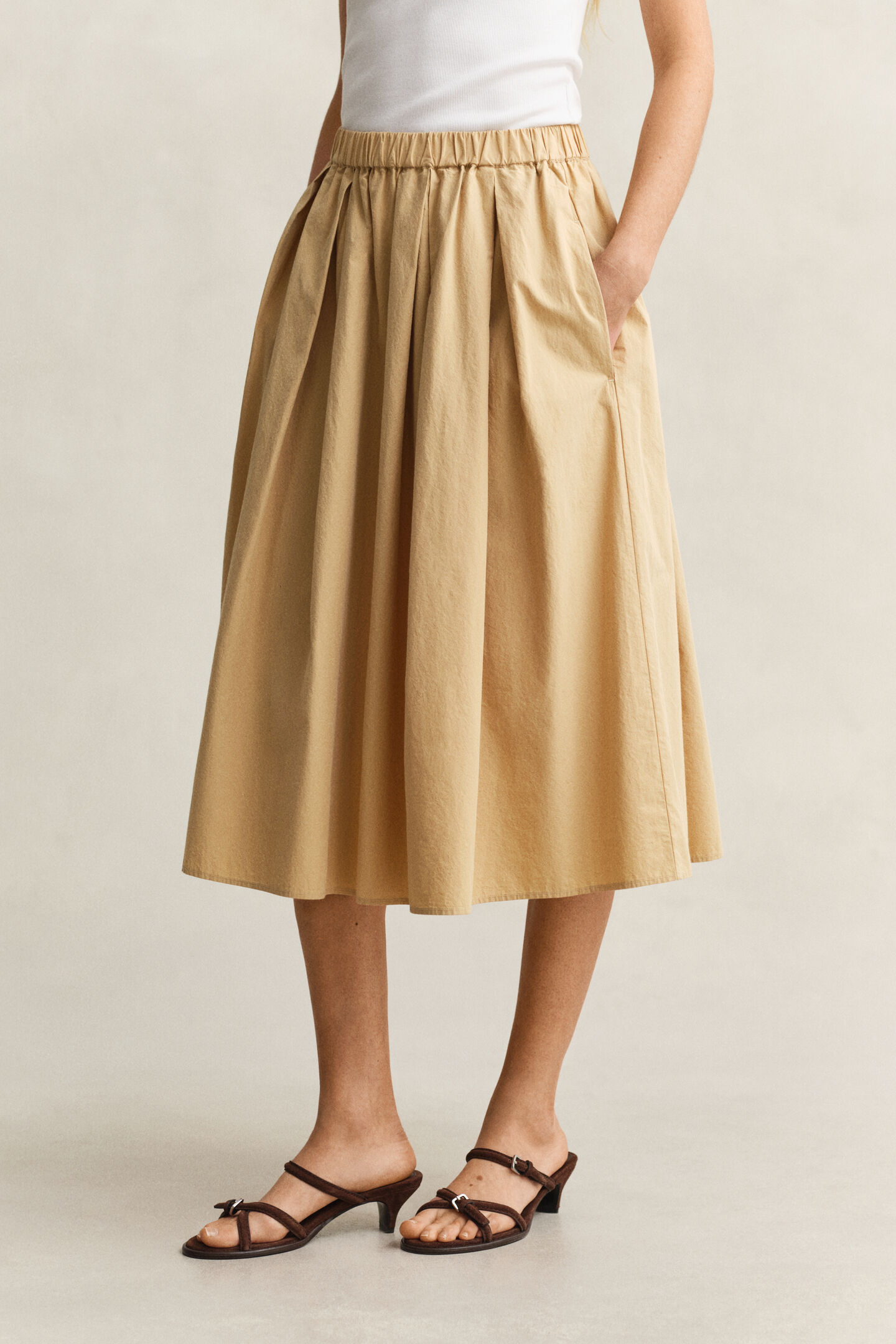 Poplin Midi Skirt