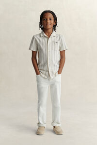 Teen Boys Striped Linen Blend Shirt