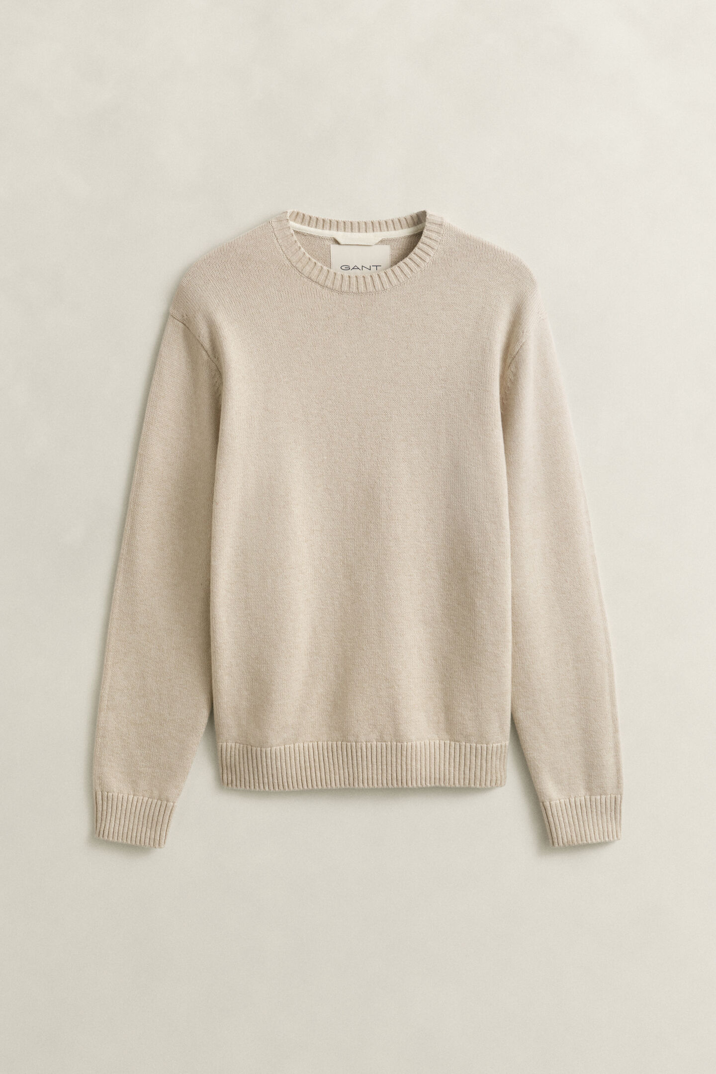 Cotton Blend Crew Neck Sweater