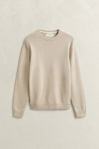 Cotton Blend Crew Neck Sweater