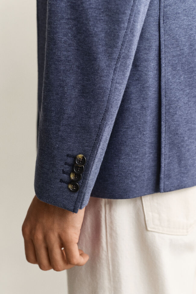 Two-Toned Jersey Piqu&eacute; Blazer