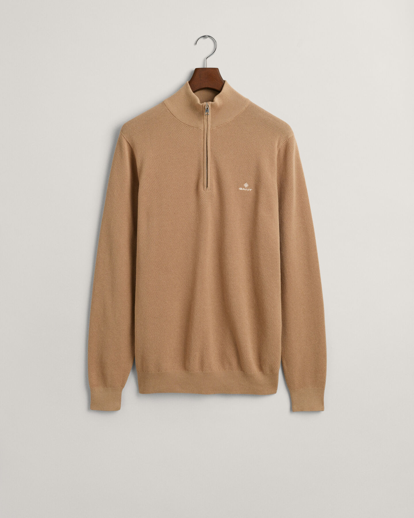 Cotton Piqué Half-Zip Sweater