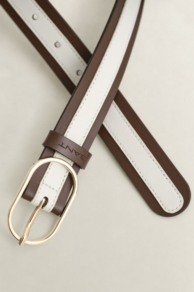 Striped Leather Belt