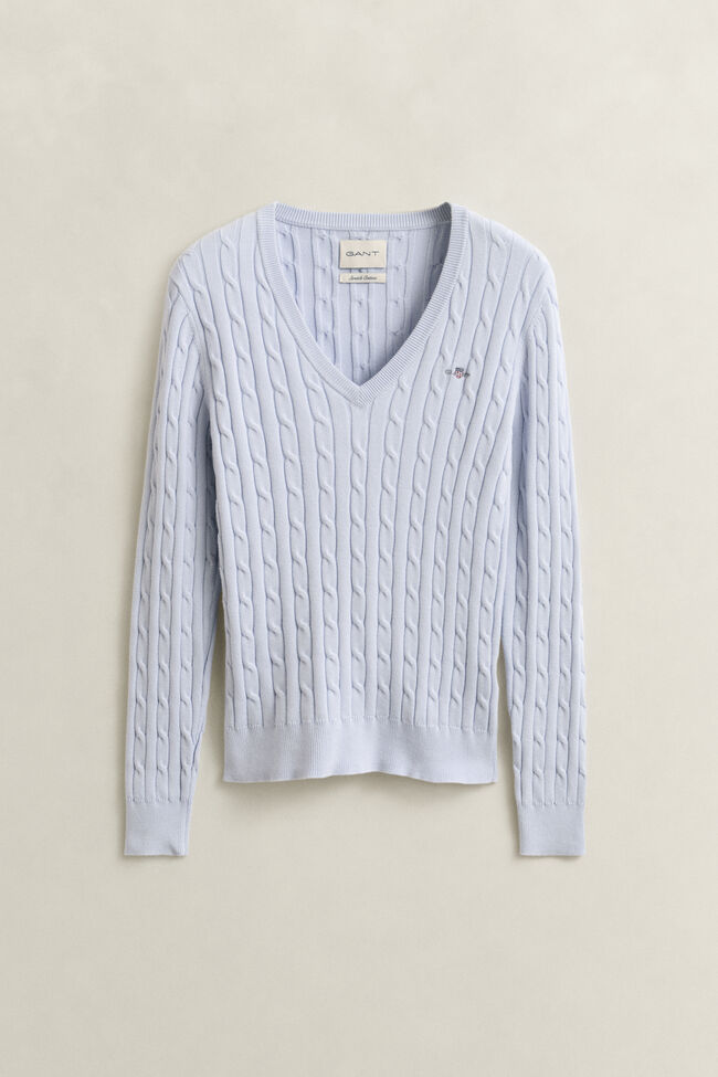 Cable Knit V-Neck Sweater
