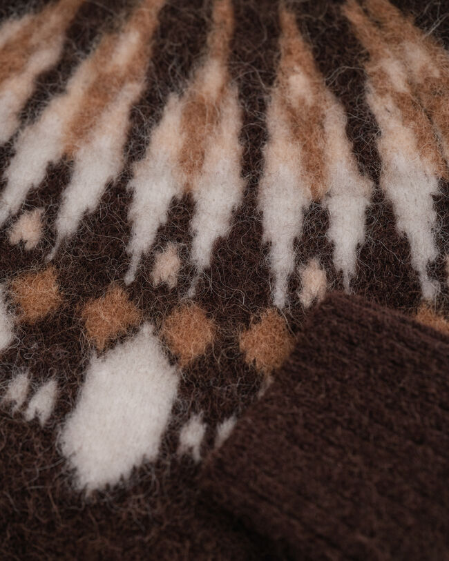 Alpaca Blend Fair Isle Crew Neck Sweater