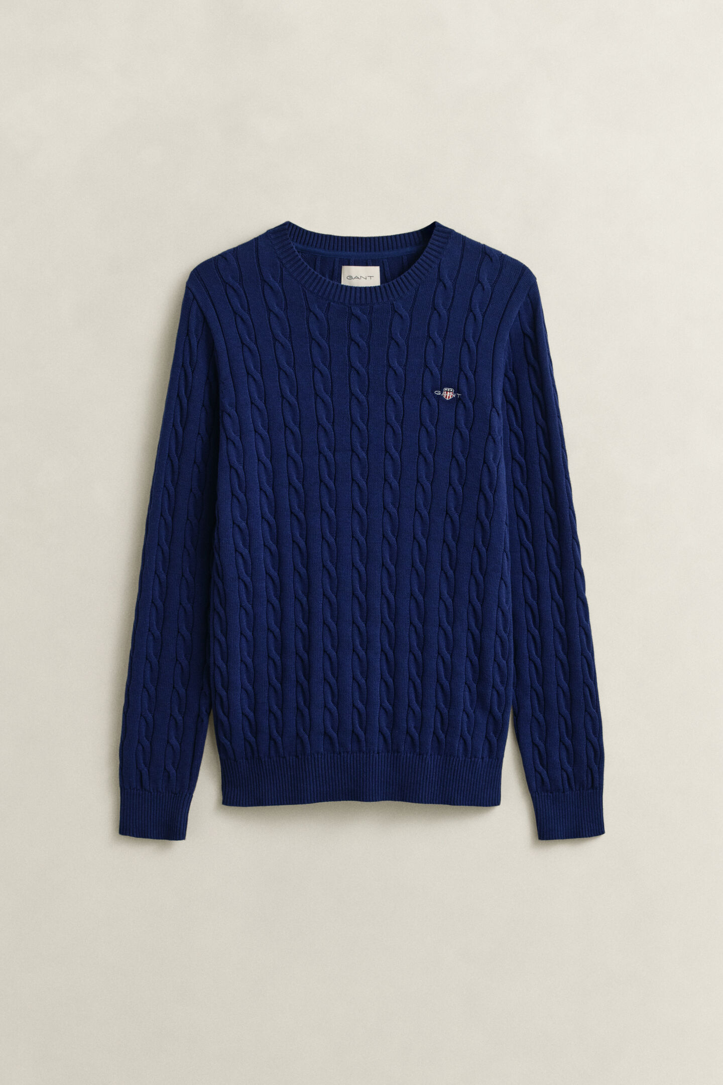 Cotton Cable Knit Crew Neck Sweater