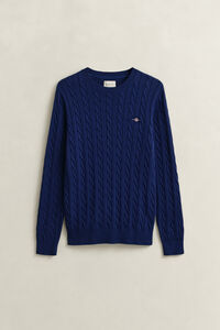 Cotton Cable Knit Crew Neck Sweater