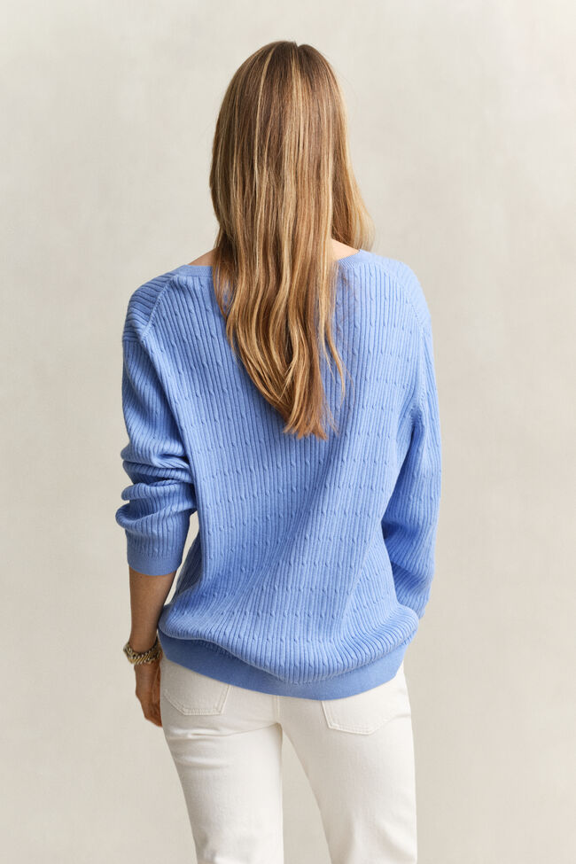 Cable Knit V-Neck Sweater