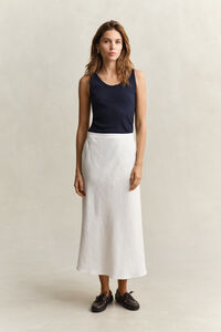 Flared Linen Blend Skirt