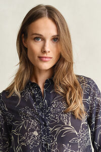 Regular Fit Floral Print Cotton Silk Shirt