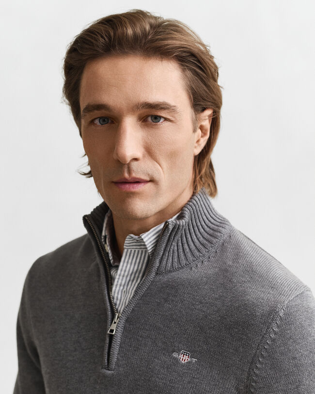 Casual Cotton Half-Zip Sweater