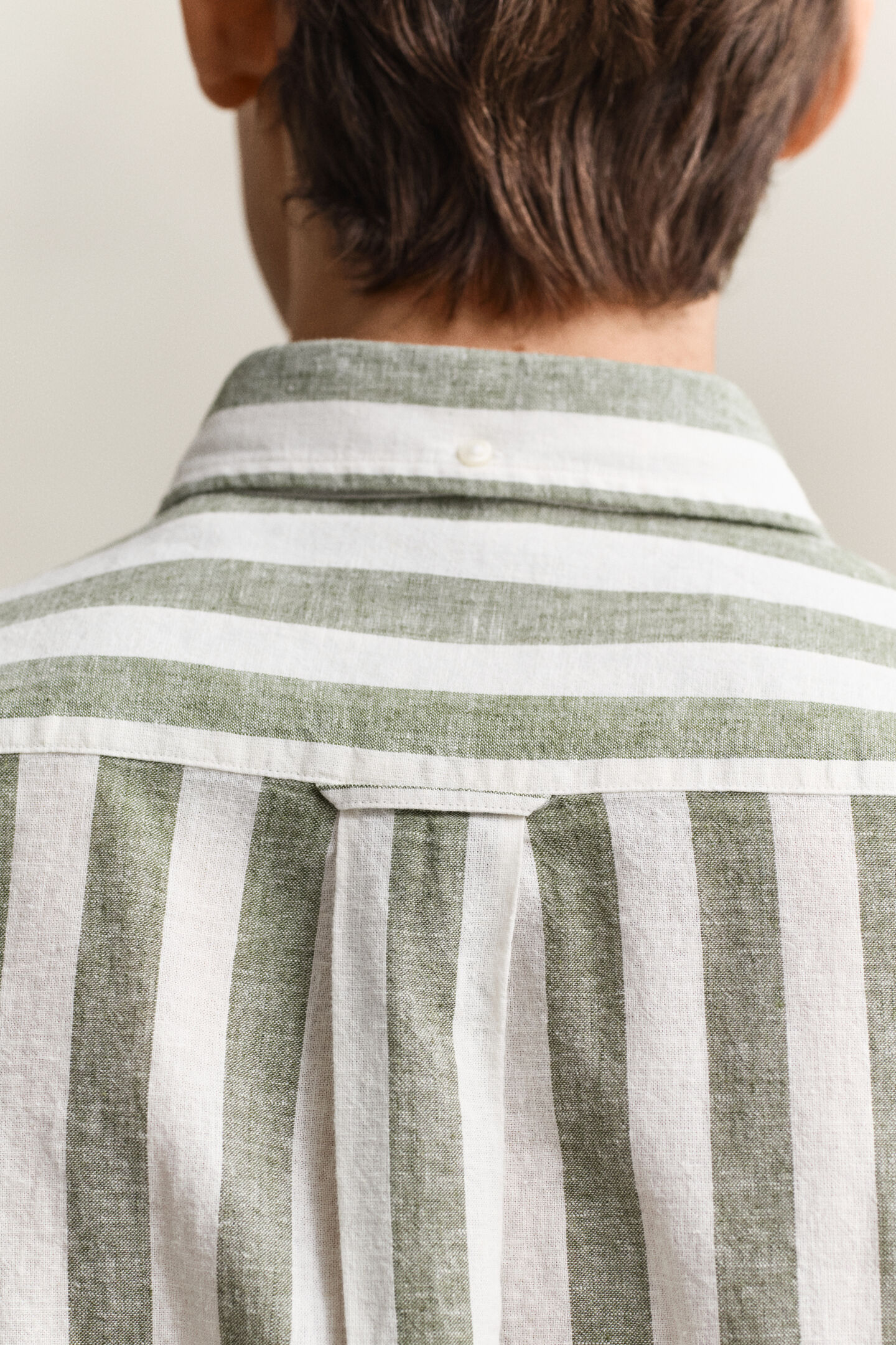 Striped Linen Blend Short Sleeve Shirt