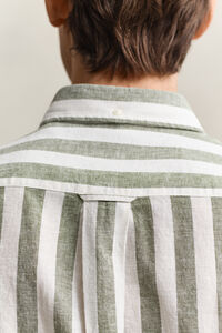 Striped Linen Blend Short Sleeve Shirt