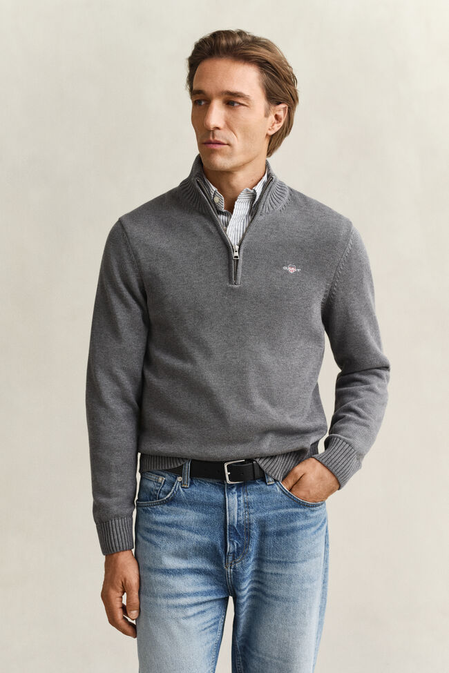Casual Cotton Half-Zip Sweater