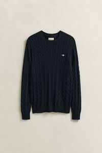 Cotton Cable Knit Crew Neck Sweater