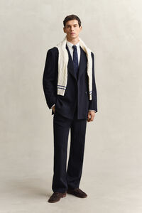 Tonal Pinstriped Suit Pants