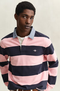 Chambray Collar Striped Heavy Rugger