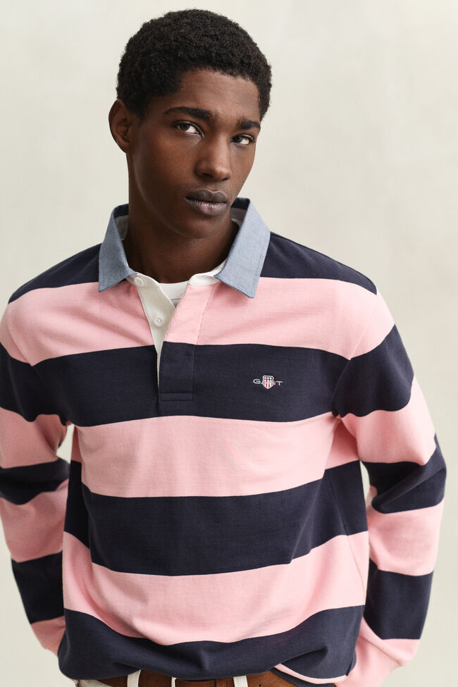 Chambray Collar Striped Heavy Rugger