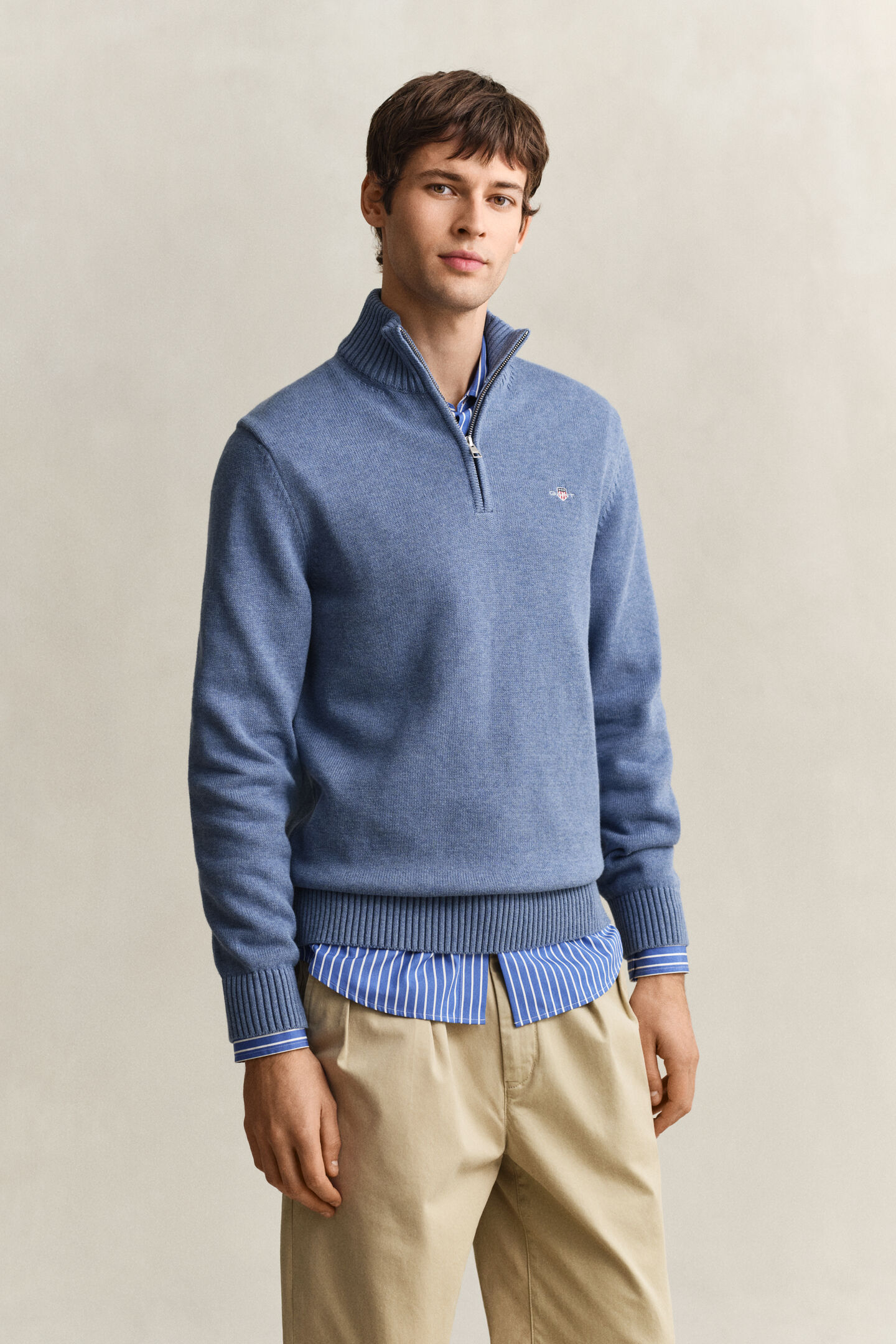 Casual Cotton Half-Zip Sweater