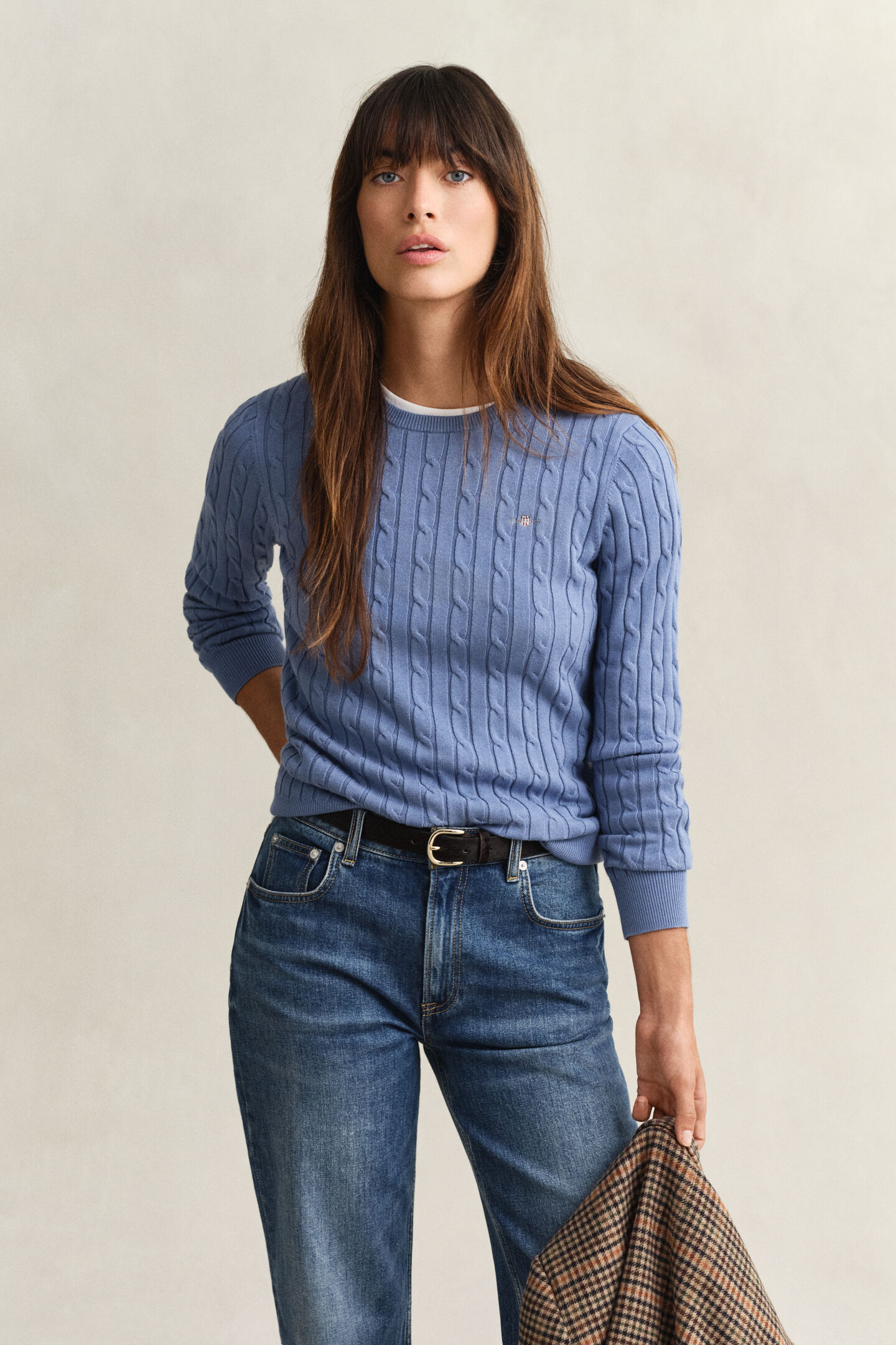 Cable Knit Crew Neck Sweater