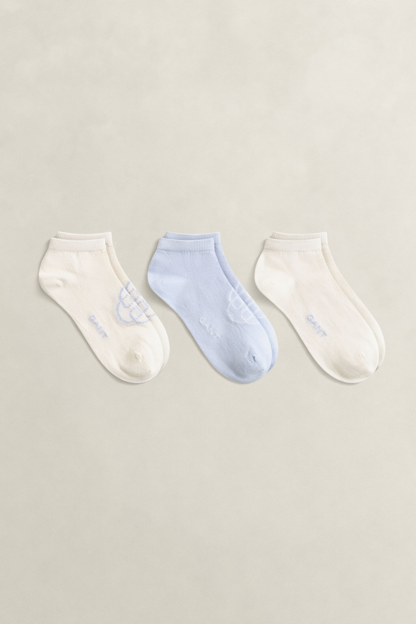 3-Pack Monogram & Solid Ankle Socks