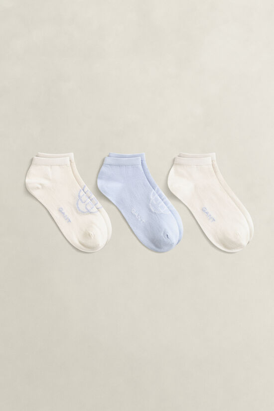 3-Pack Monogram & Solid Ankle Socks