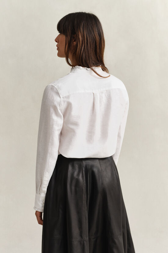 Frilly Linen Blend Blouse