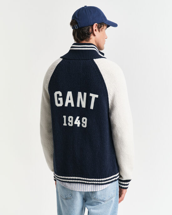 Slub Cotton Zipped Cardigan