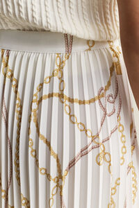 Printed Pleated Midi Skirt