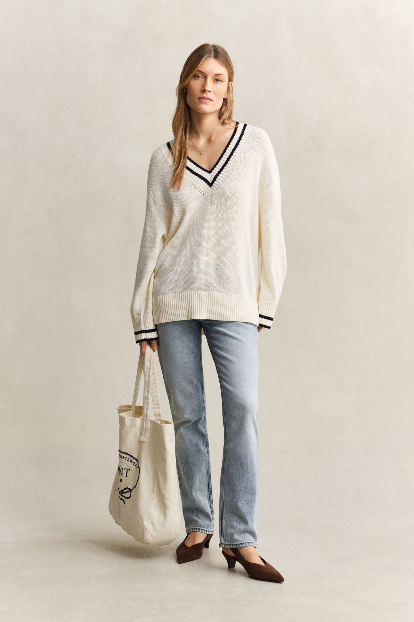 Cotton V-Neck Sweater