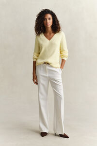 Cable Knit V-Neck Sweater