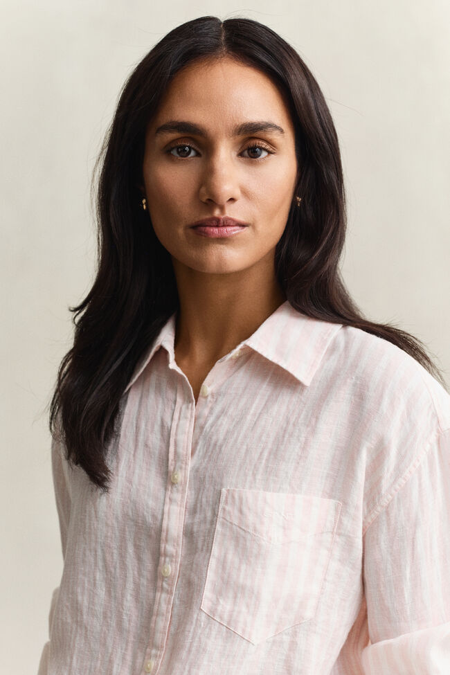 Relaxed Fit Striped Linen Shirt