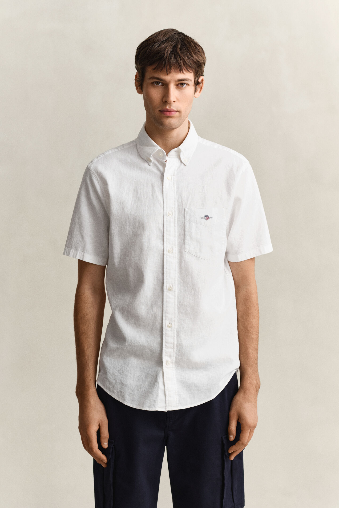 Linen Blend Short Sleeve Shirt
