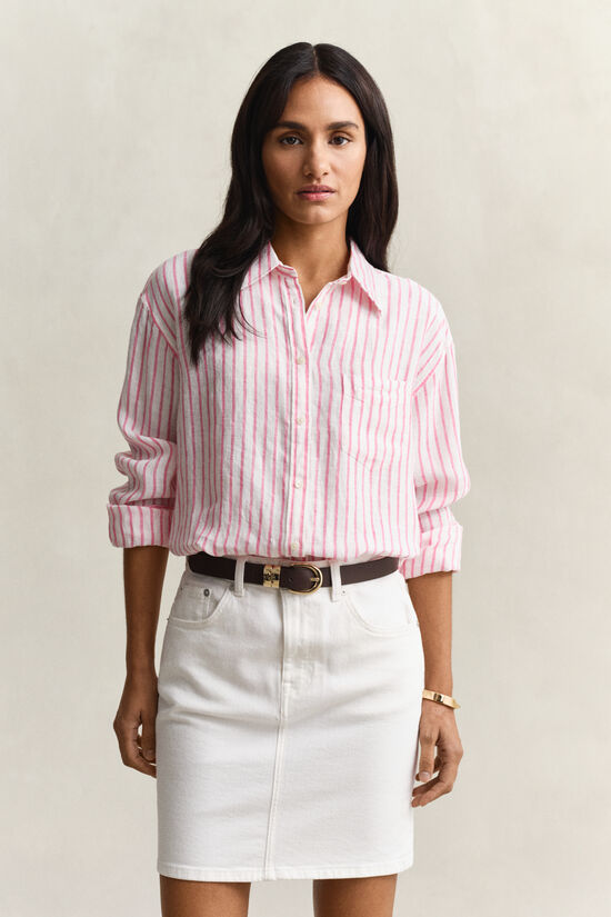 Relaxed Fit Striped Linen Shirt