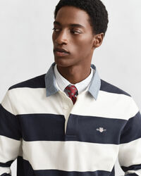 Chambray Collar Striped Heavy Rugger